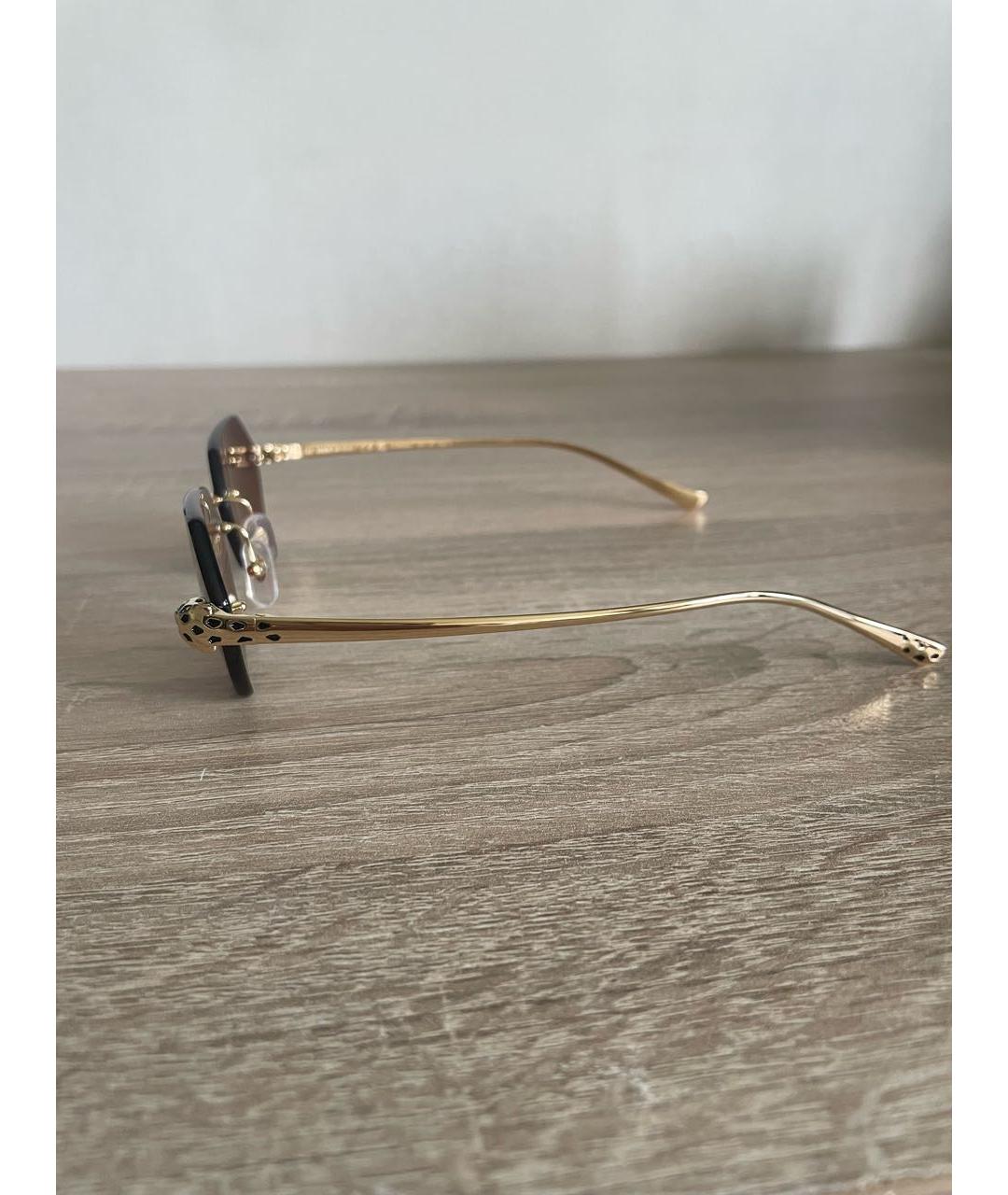CARTIER Золотые металлические солнцезащитные очки, фото 4