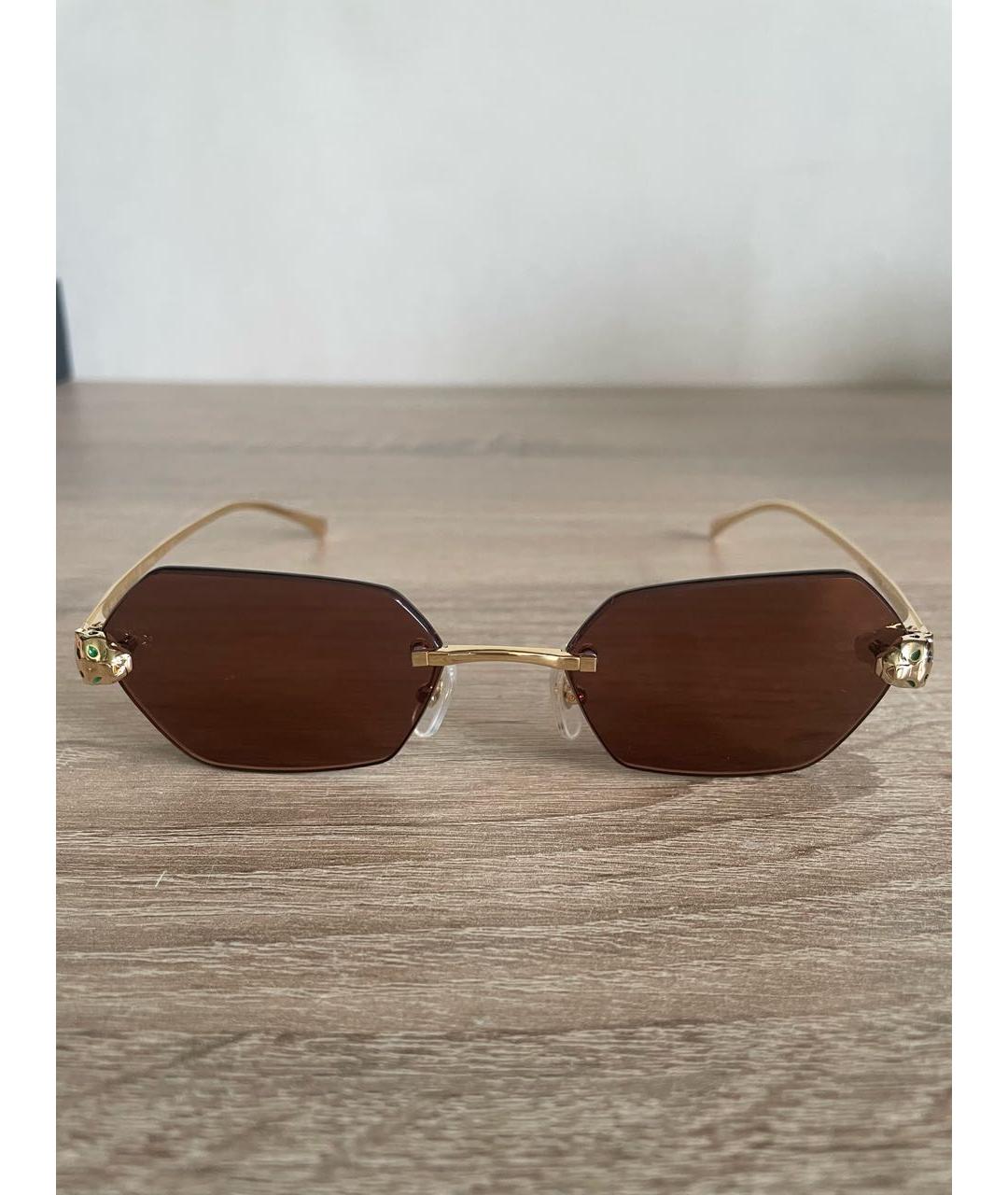 CARTIER Золотые металлические солнцезащитные очки, фото 3
