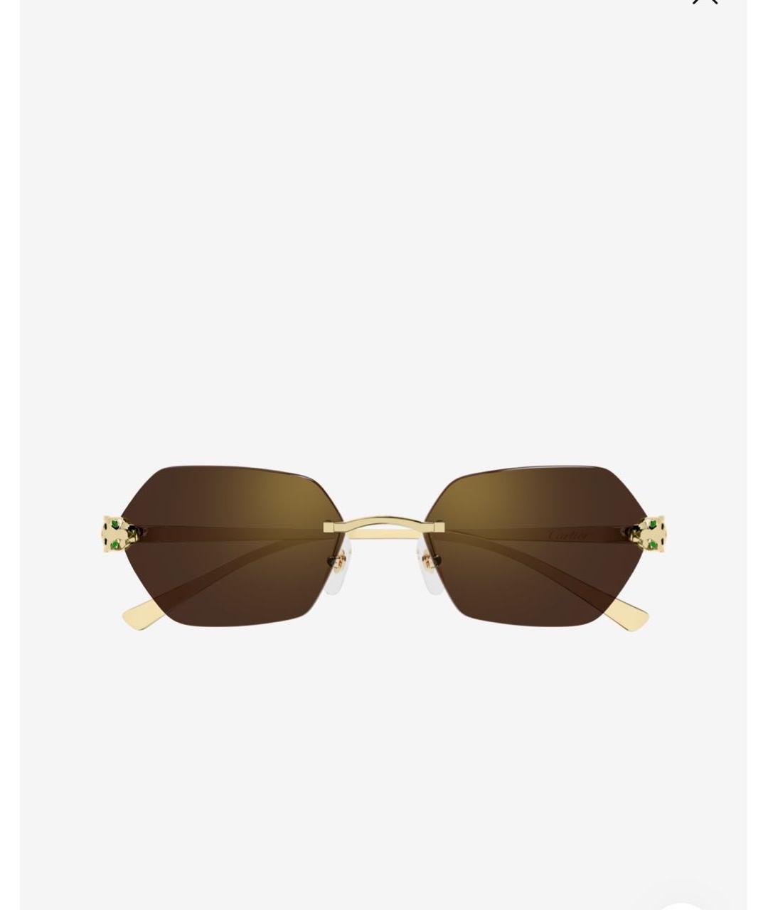 CARTIER Золотые металлические солнцезащитные очки, фото 9