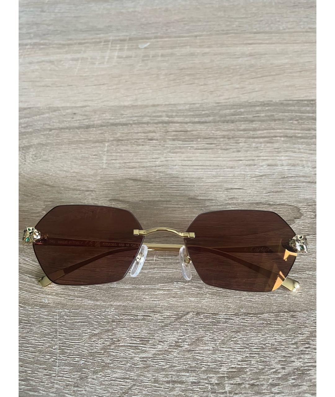 CARTIER Золотые металлические солнцезащитные очки, фото 2