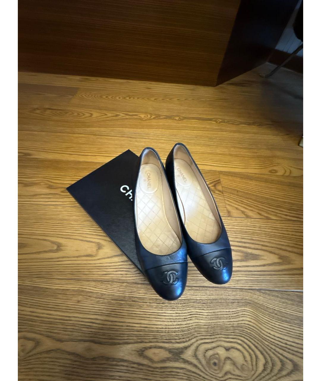 CHANEL Черные кожаные балетки, фото 8