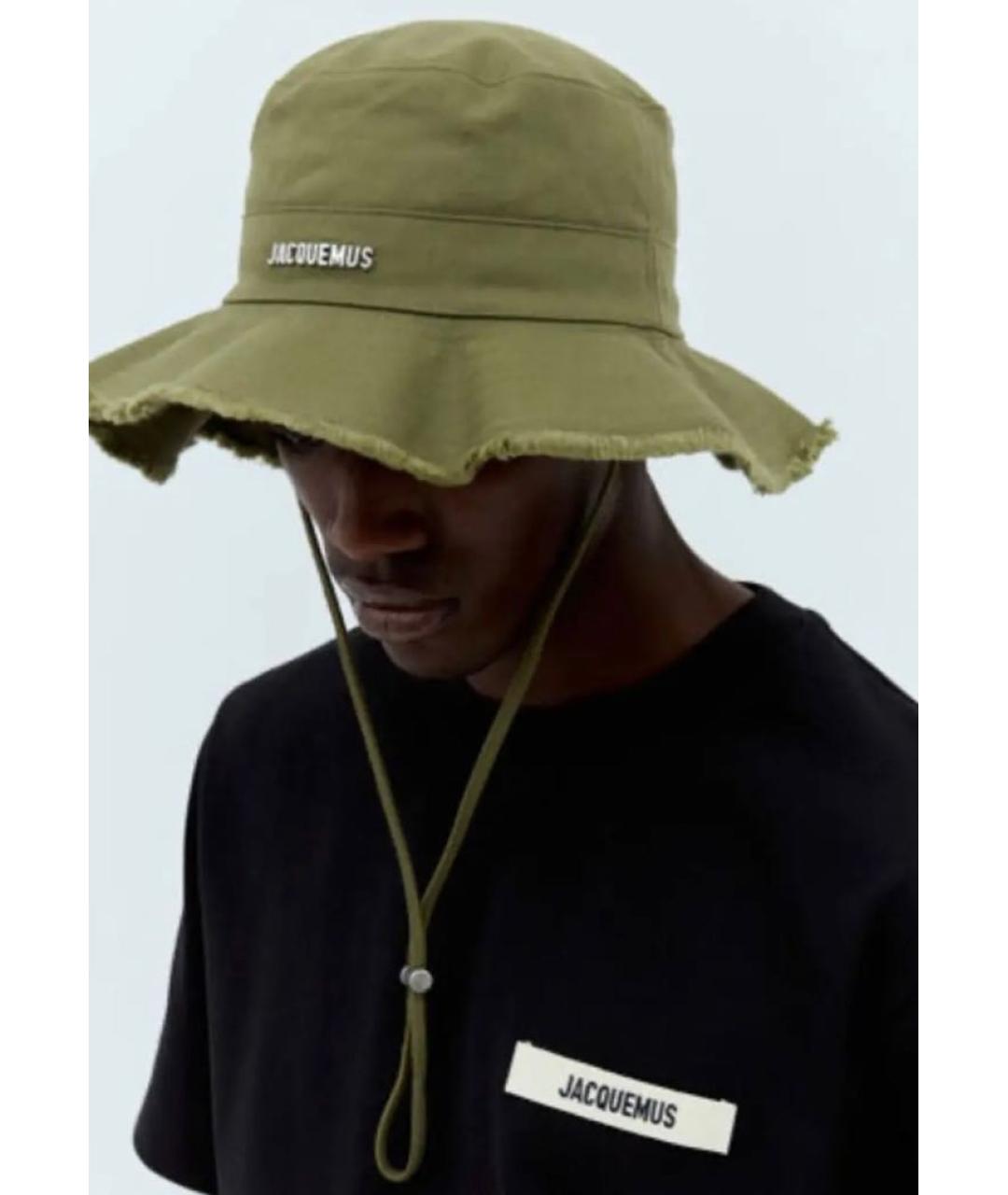 JACQUEMUS Хаки хлопковая панама, фото 7