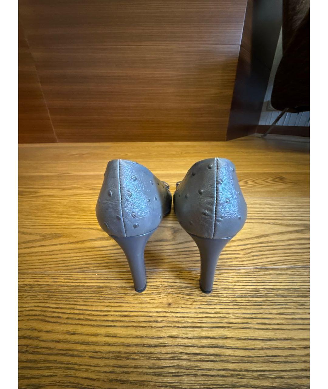 FERRAGAMO Серые туфли из экзотической кожи, фото 4