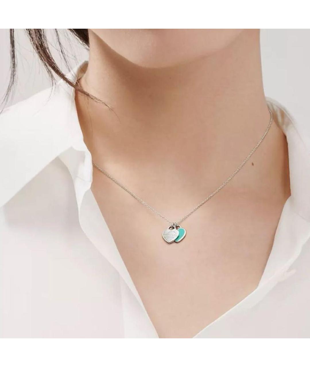 TIFFANY&CO Бирюзовая серебряная подвеска, фото 3