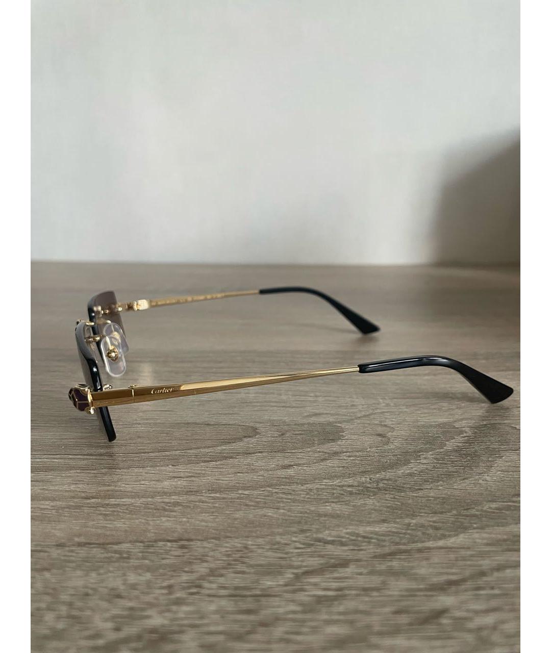 CARTIER Золотые металлические солнцезащитные очки, фото 4