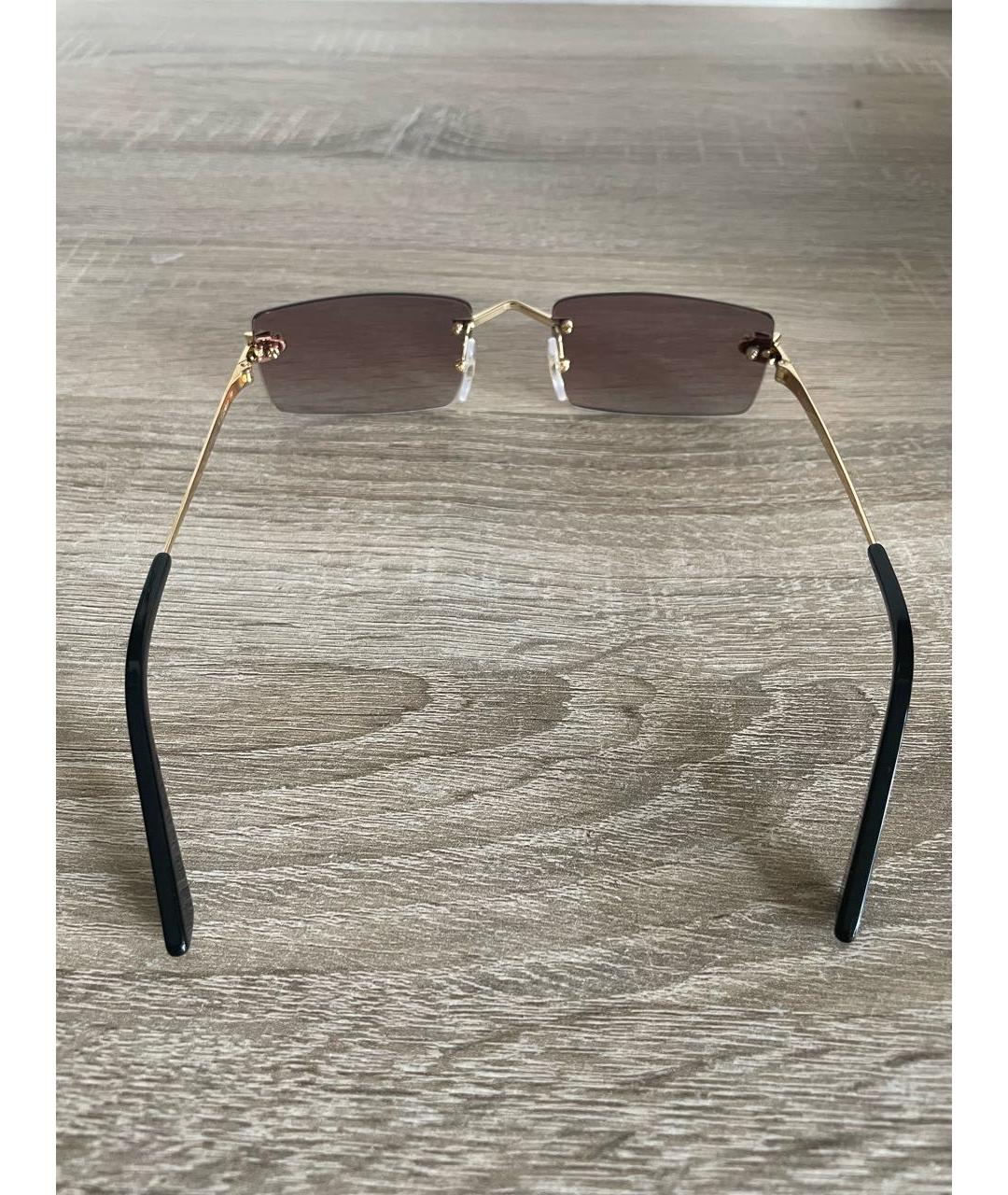 CARTIER Золотые металлические солнцезащитные очки, фото 5