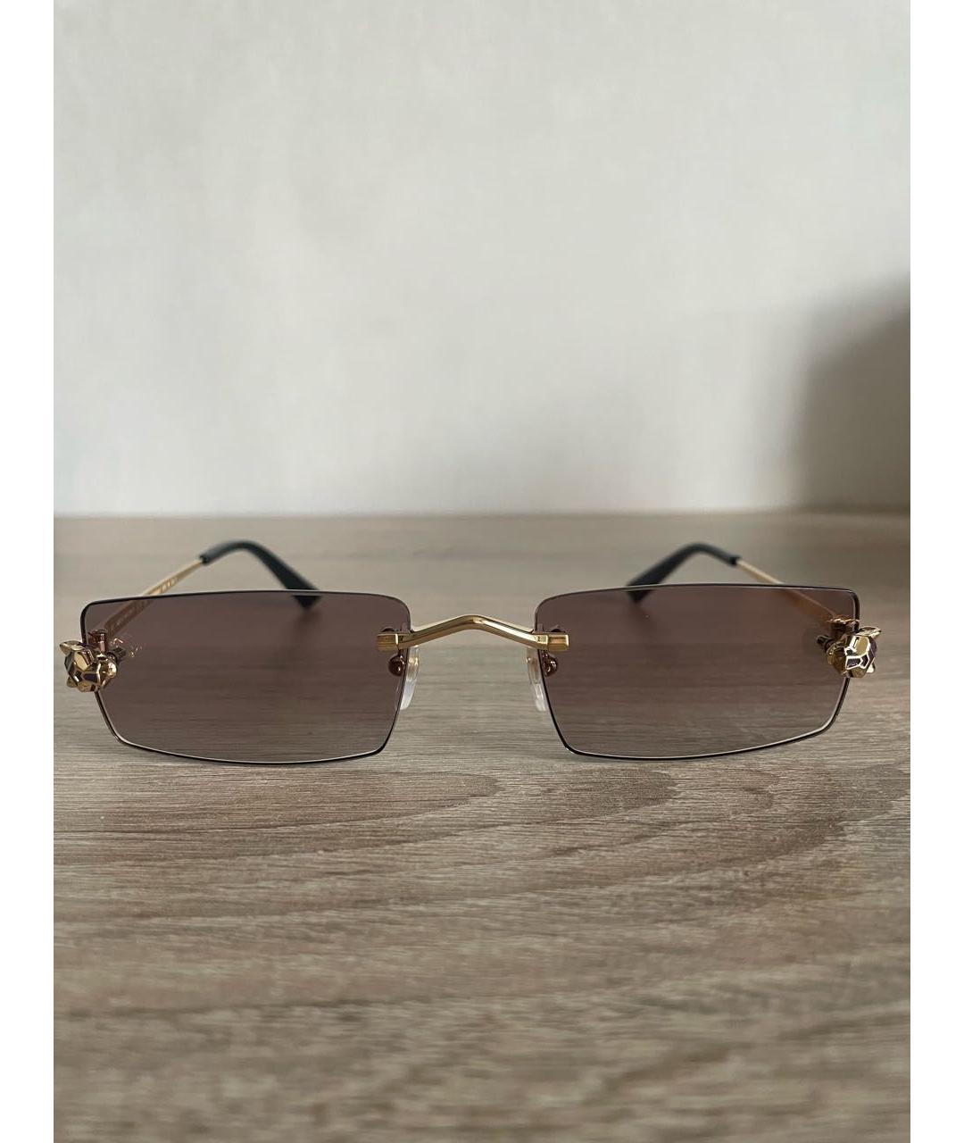 CARTIER Золотые металлические солнцезащитные очки, фото 3