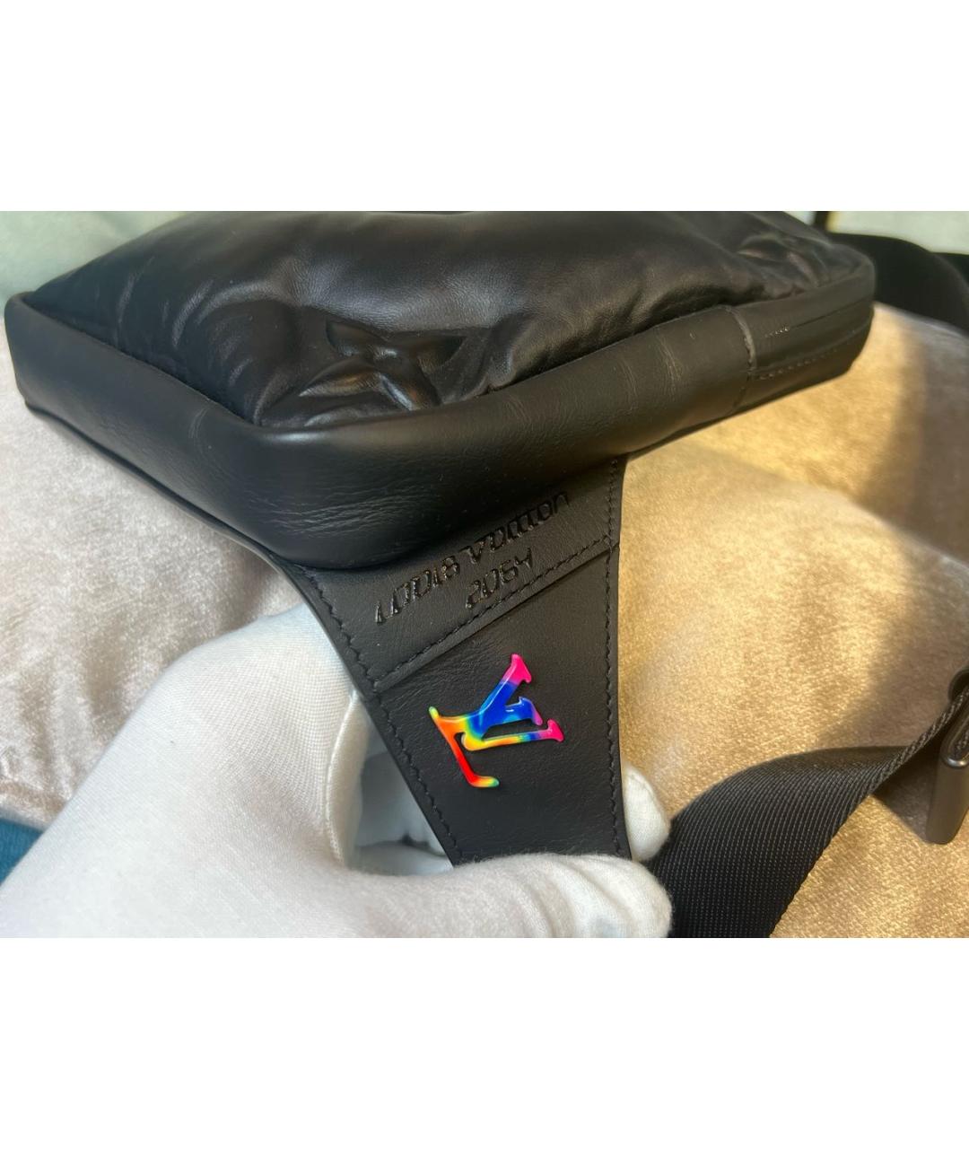 LOUIS VUITTON Черная кожаная сумка через плечо, фото 2