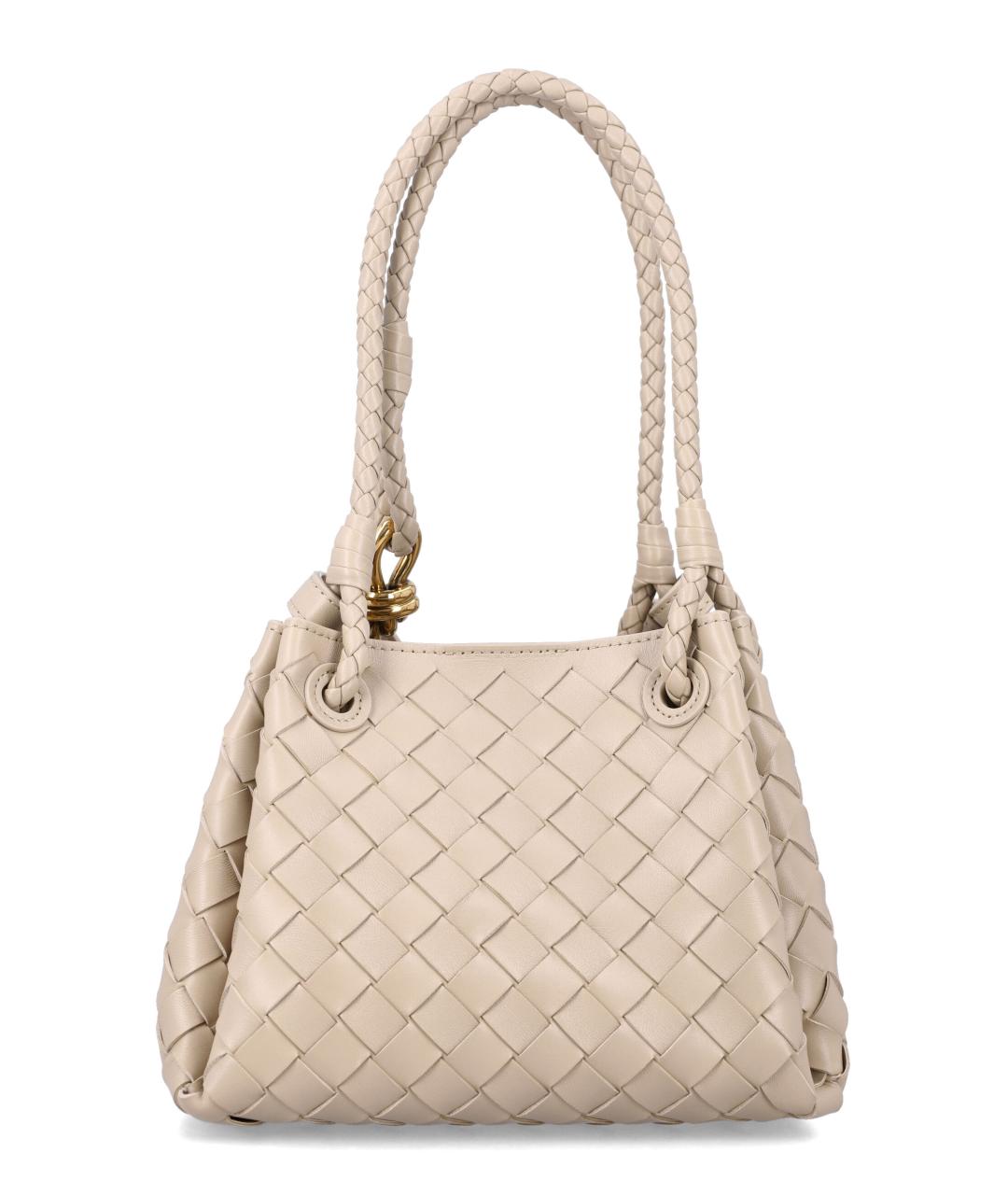 BOTTEGA VENETA Бежевая кожаная сумка тоут, фото 3