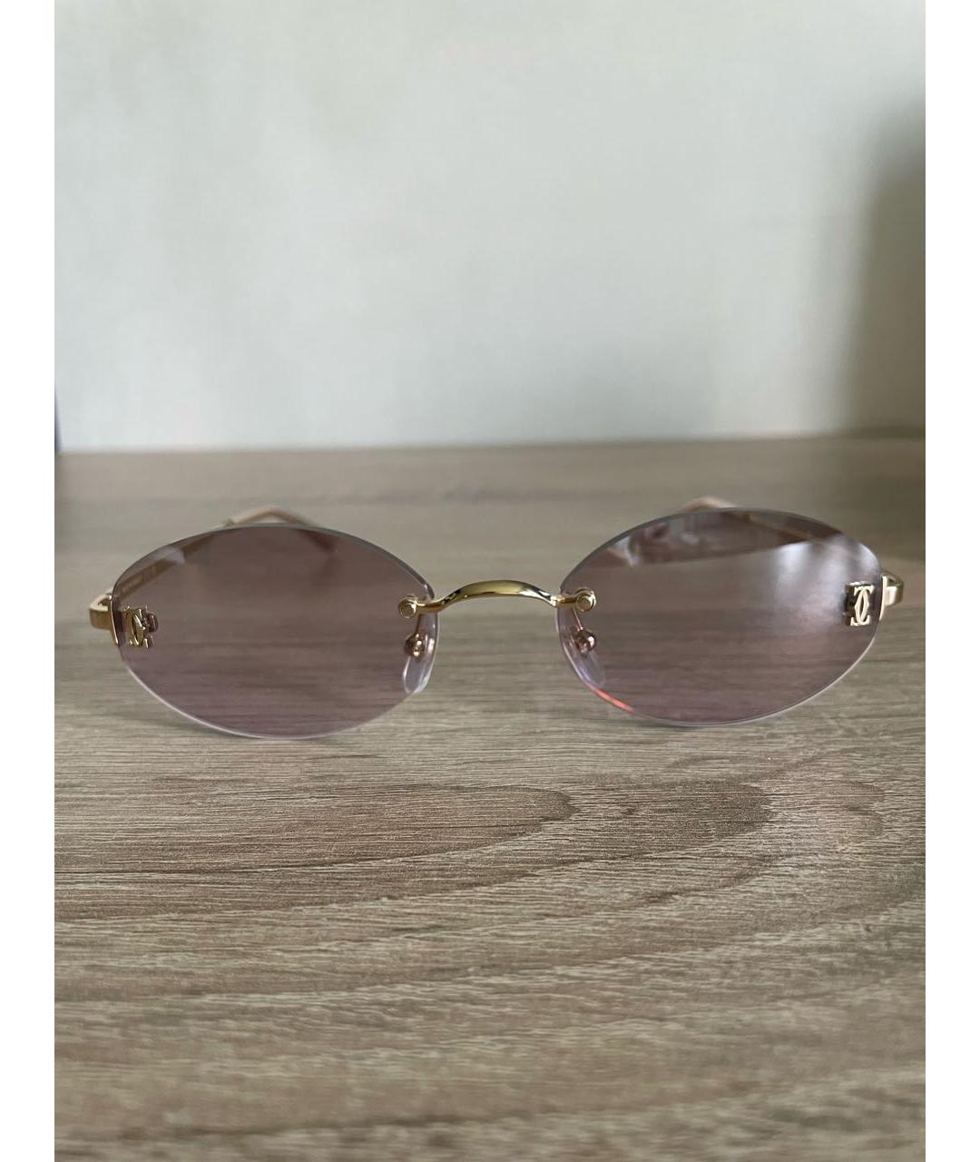 CARTIER Золотые металлические солнцезащитные очки, фото 3