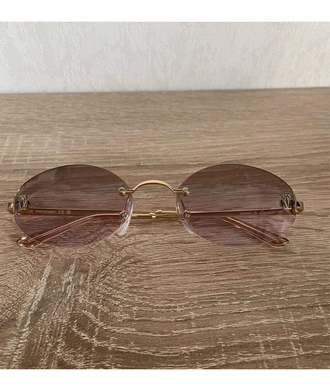 CARTIER Золотые металлические солнцезащитные очки, фото 2