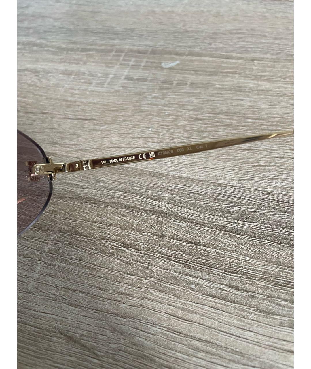 CARTIER Золотые металлические солнцезащитные очки, фото 6