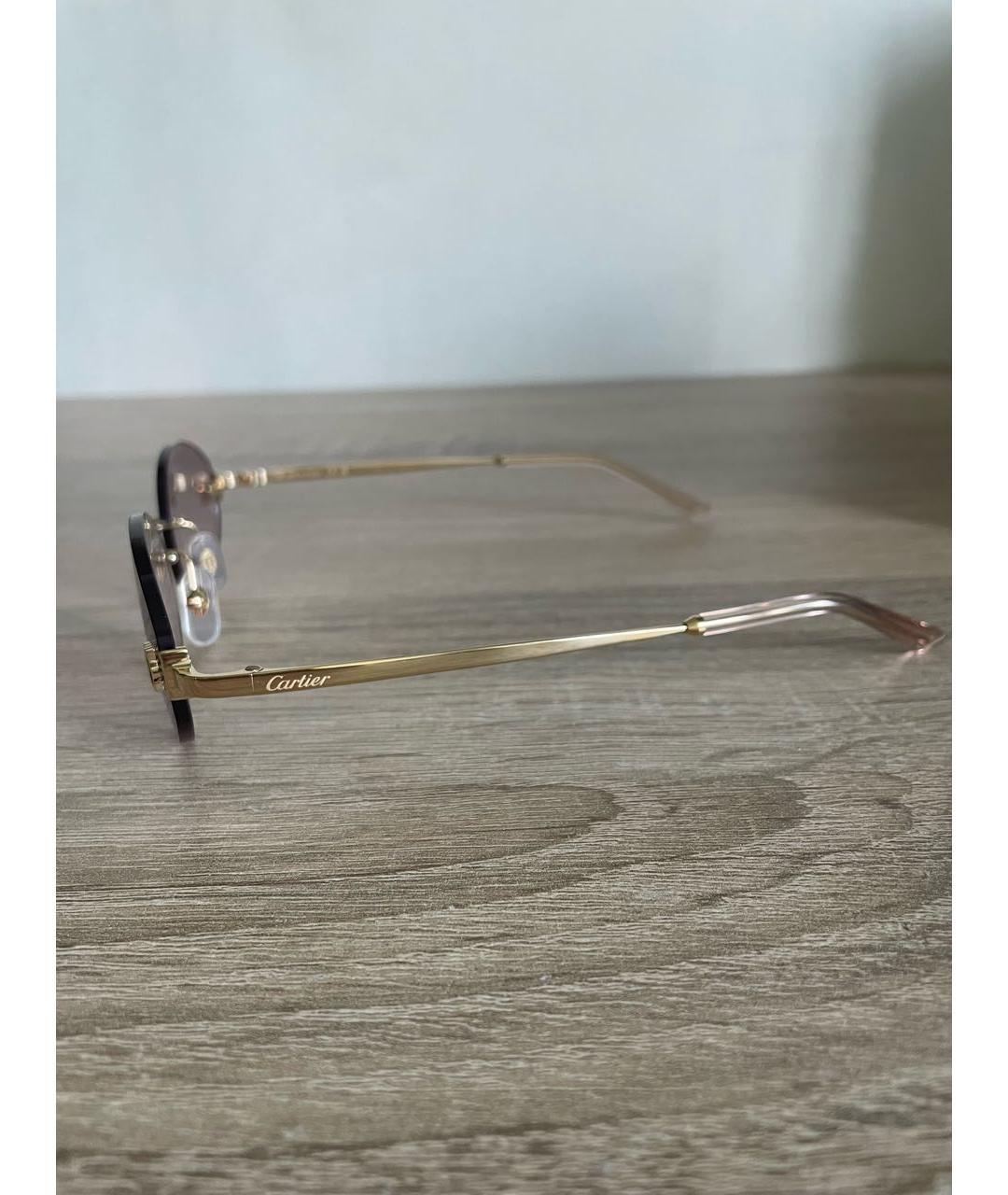 CARTIER Золотые металлические солнцезащитные очки, фото 4