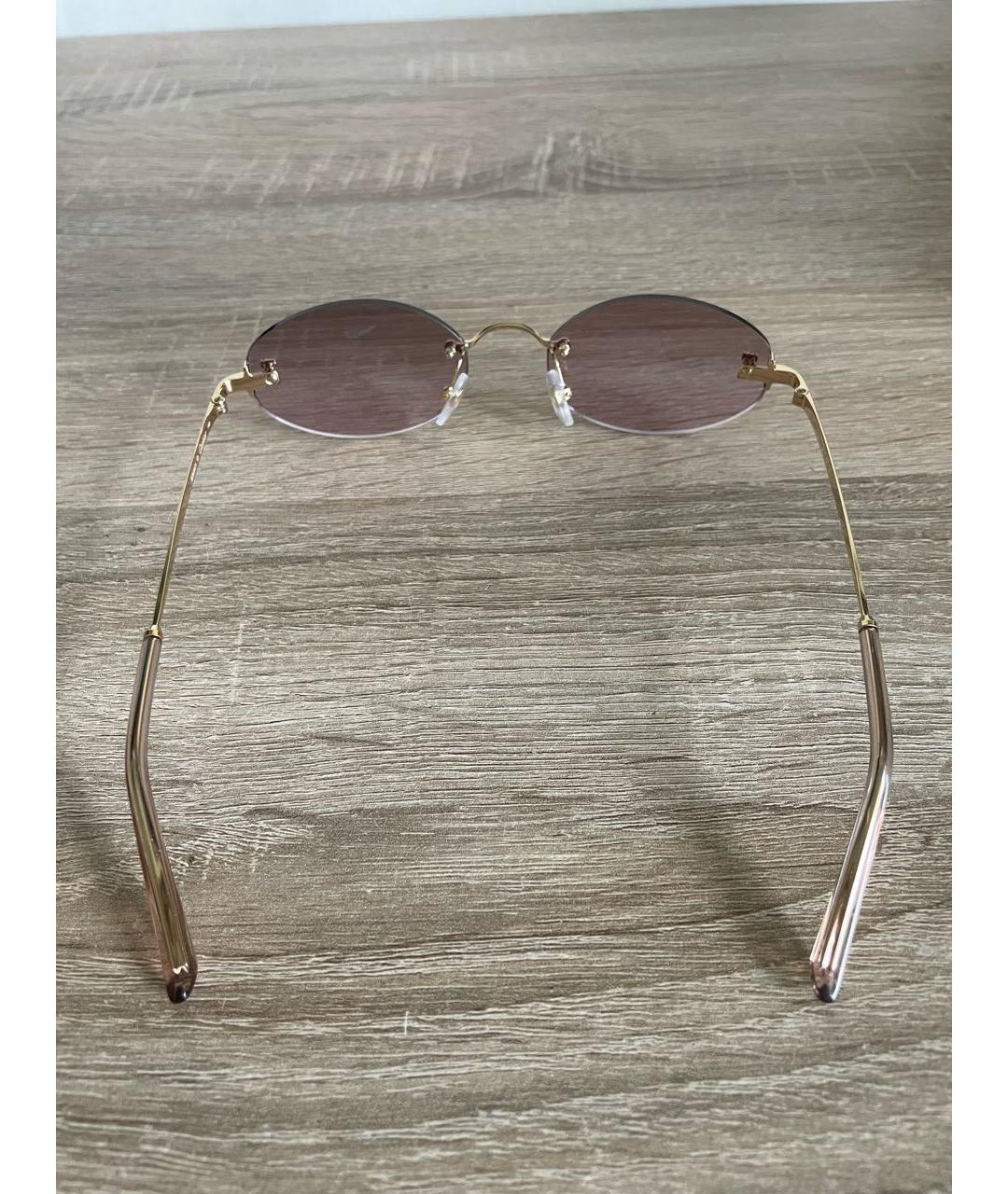 CARTIER Золотые металлические солнцезащитные очки, фото 5
