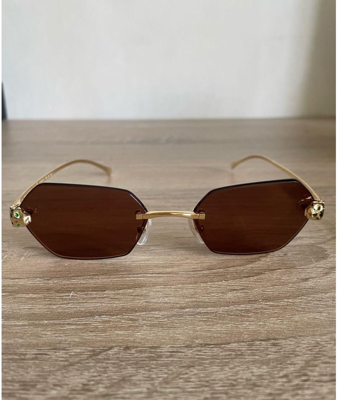 CARTIER Золотые металлические солнцезащитные очки, фото 3