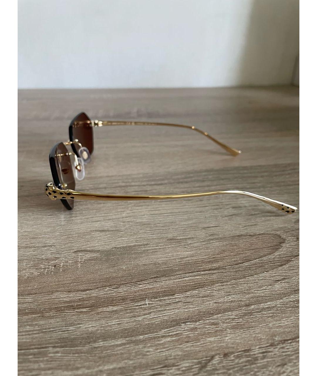 CARTIER Золотые металлические солнцезащитные очки, фото 4