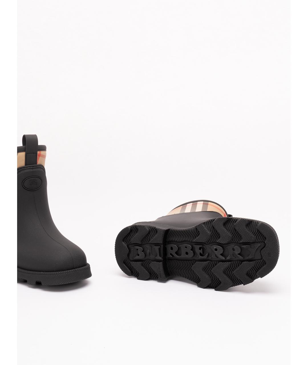 BURBERRY Черные резиновые сапоги, фото 4