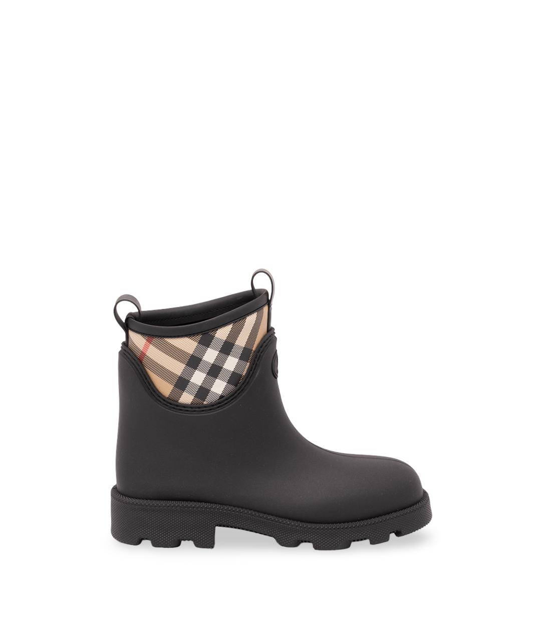 BURBERRY Черные резиновые сапоги, фото 1
