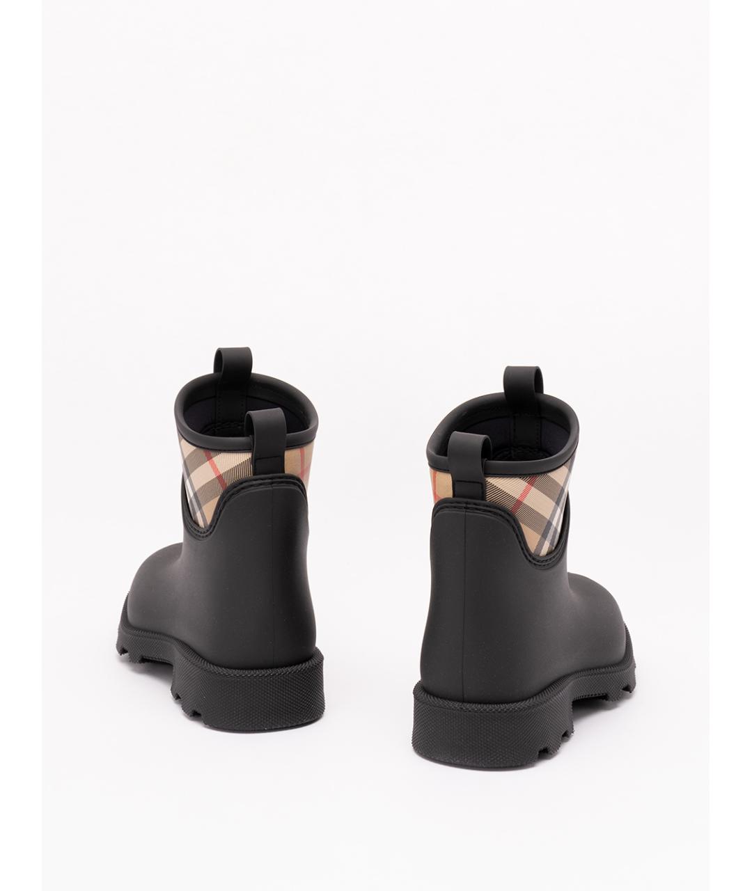 BURBERRY Черные резиновые сапоги, фото 3