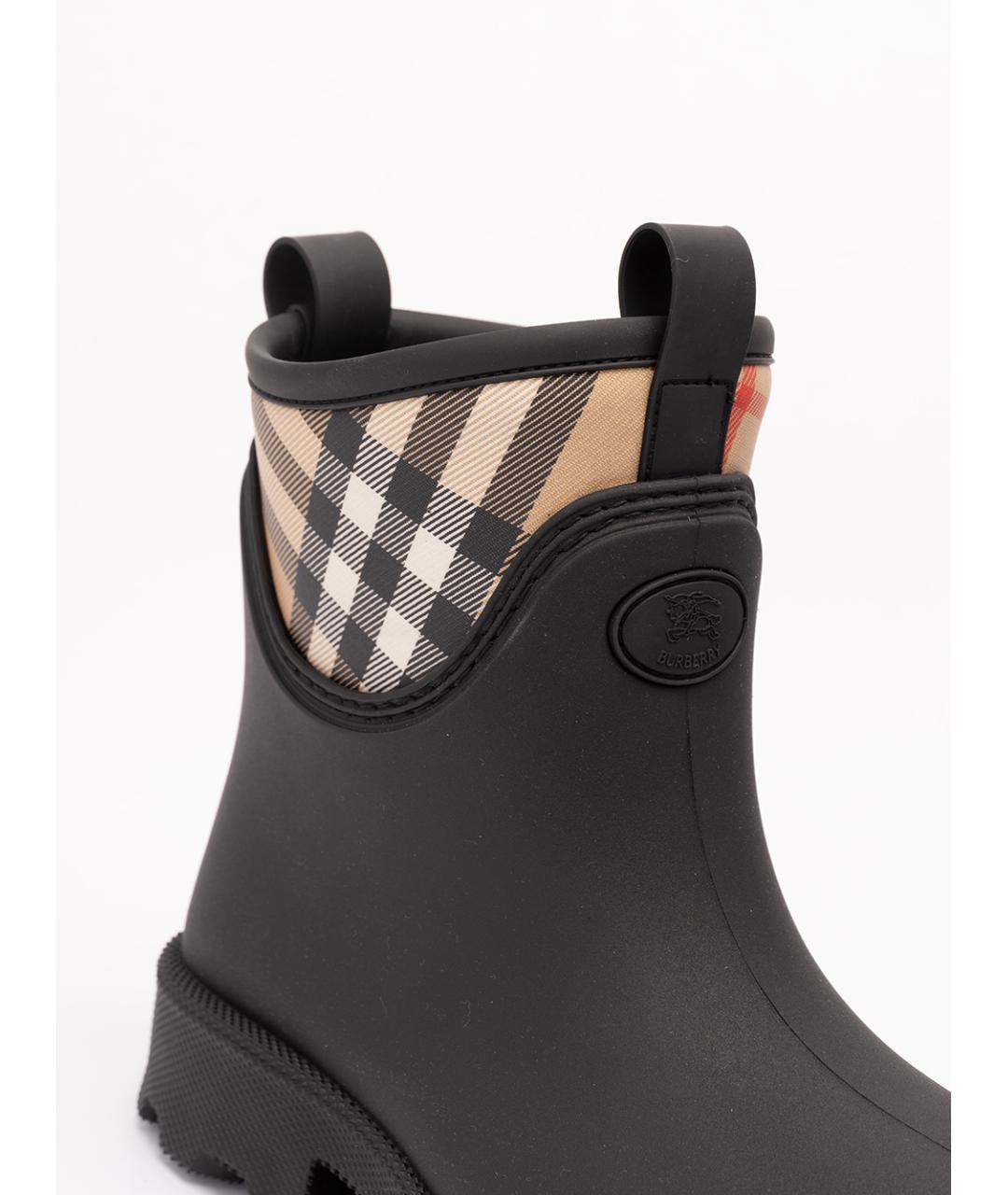 BURBERRY Черные резиновые сапоги, фото 5