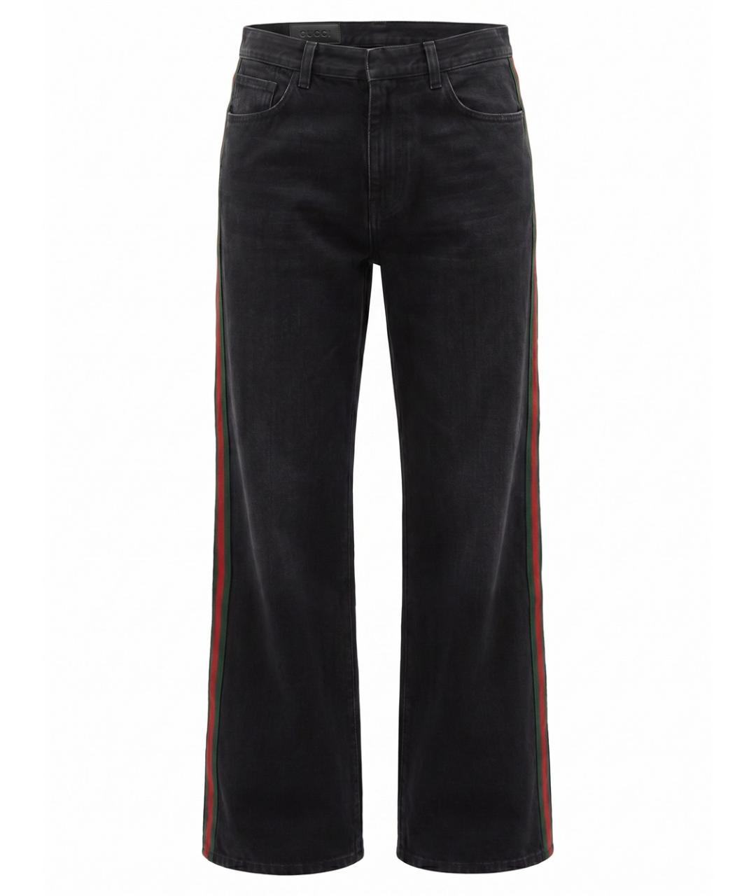 GUCCI Черные хлопковые прямые джинсы, фото 1