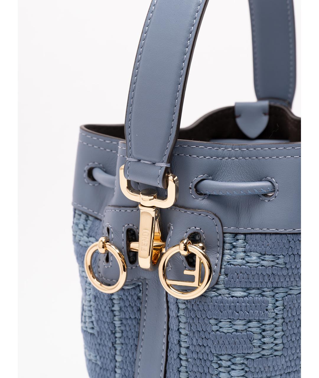FENDI Синяя хлопковая сумка через плечо, фото 4