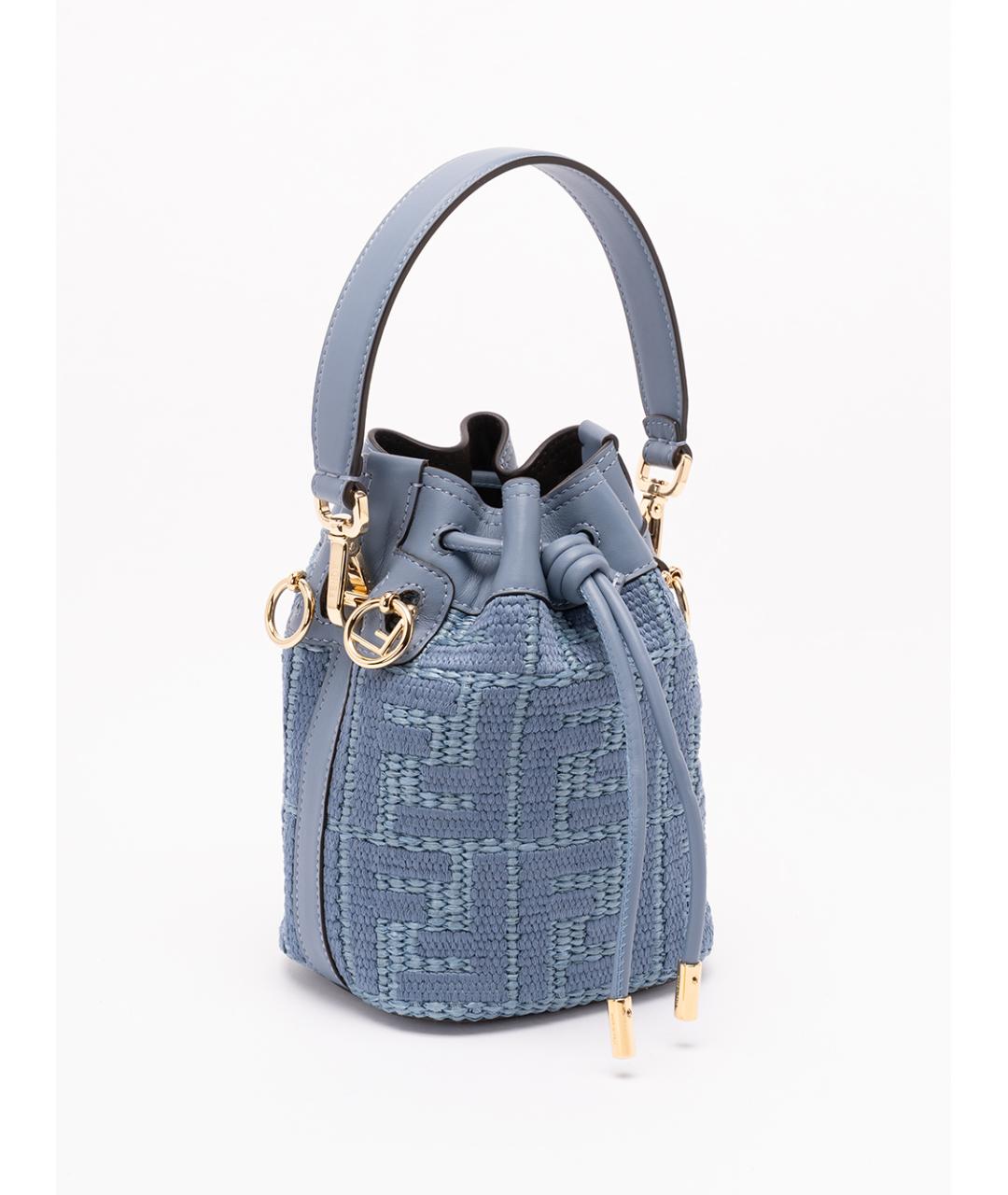 FENDI Синяя хлопковая сумка через плечо, фото 3