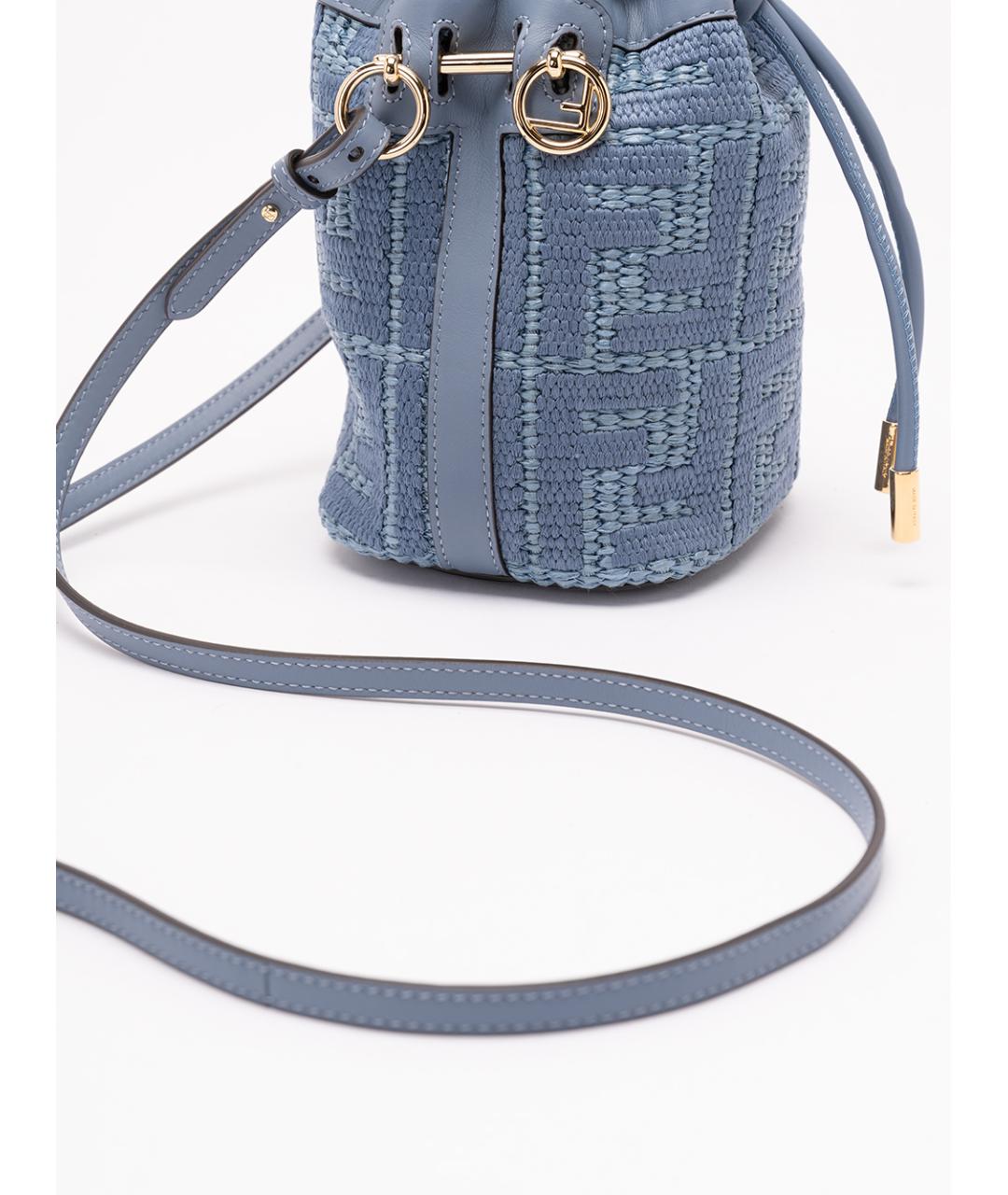 FENDI Синяя хлопковая сумка через плечо, фото 5