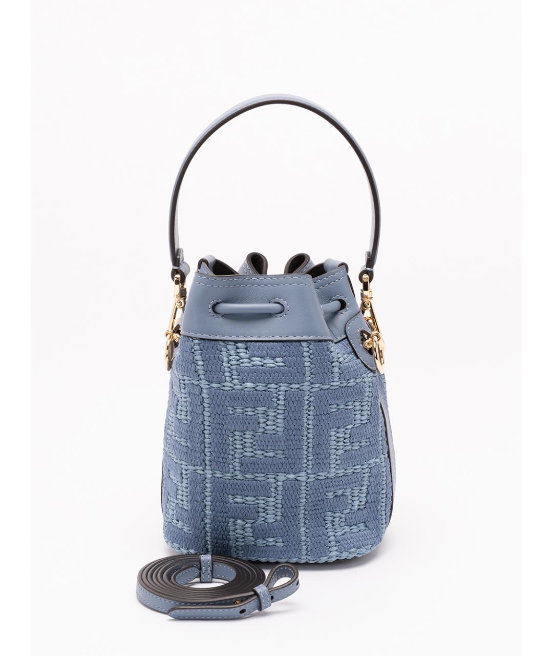 FENDI Синяя хлопковая сумка через плечо, фото 2