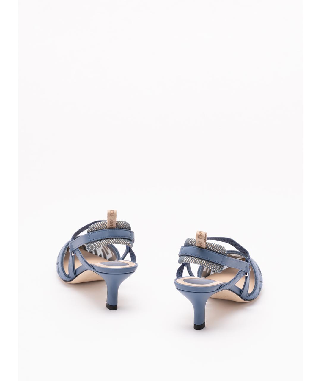 FENDI Синие синтетические туфли, фото 3