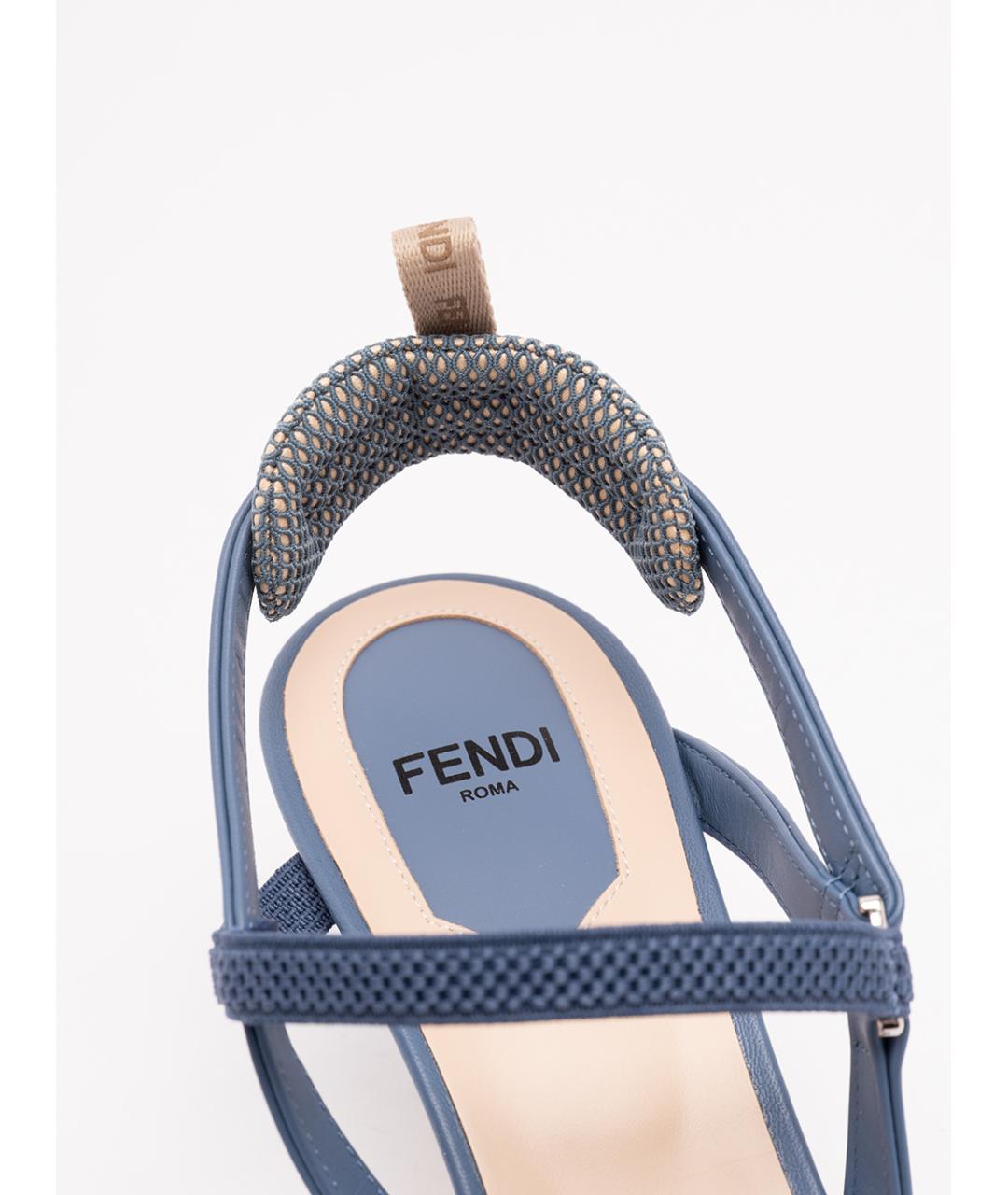 FENDI Синие синтетические туфли, фото 6