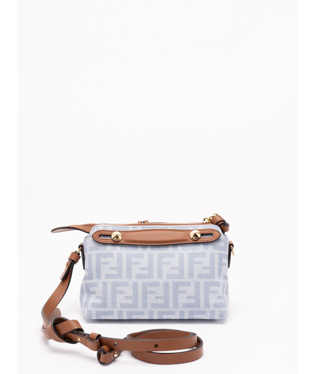 FENDI Голубая тканевая сумка через плечо, фото 2