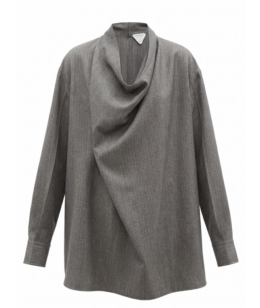 BOTTEGA VENETA Серая шерстяная блузы, фото 1