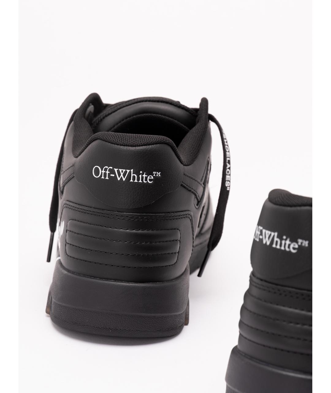 OFF-WHITE Черные кожаные низкие кроссовки / кеды, фото 6
