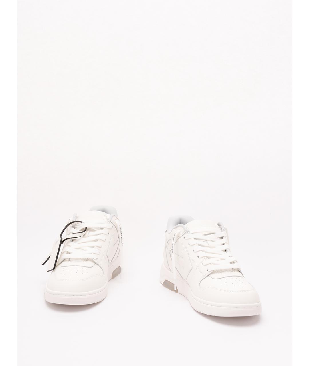 OFF-WHITE Белые кожаные низкие кроссовки / кеды, фото 2