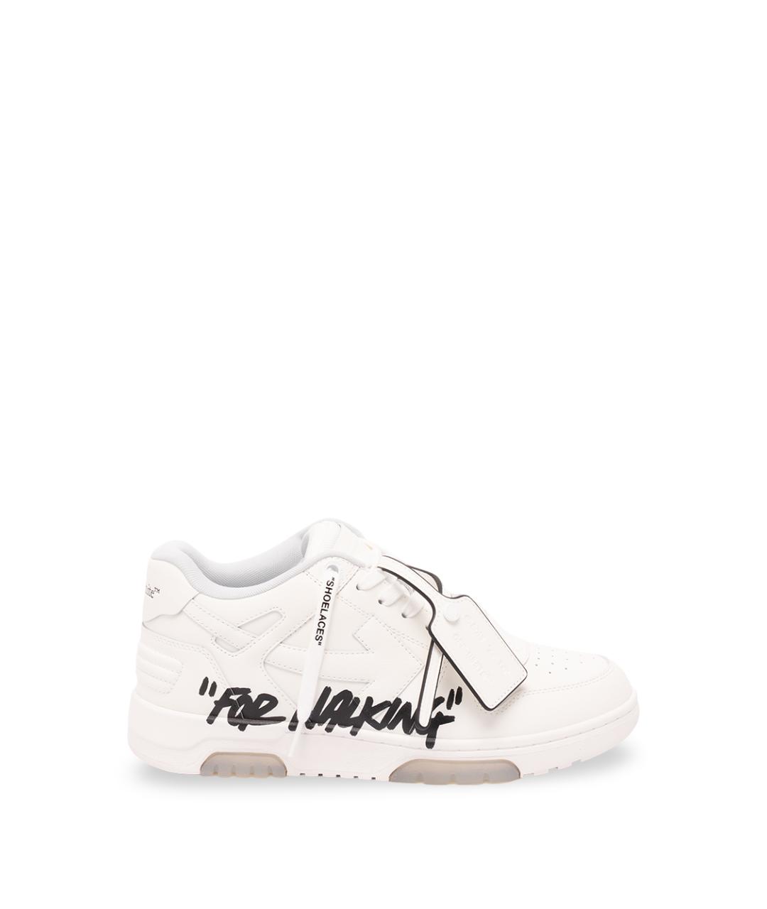 OFF-WHITE Белые кожаные низкие кроссовки / кеды, фото 1