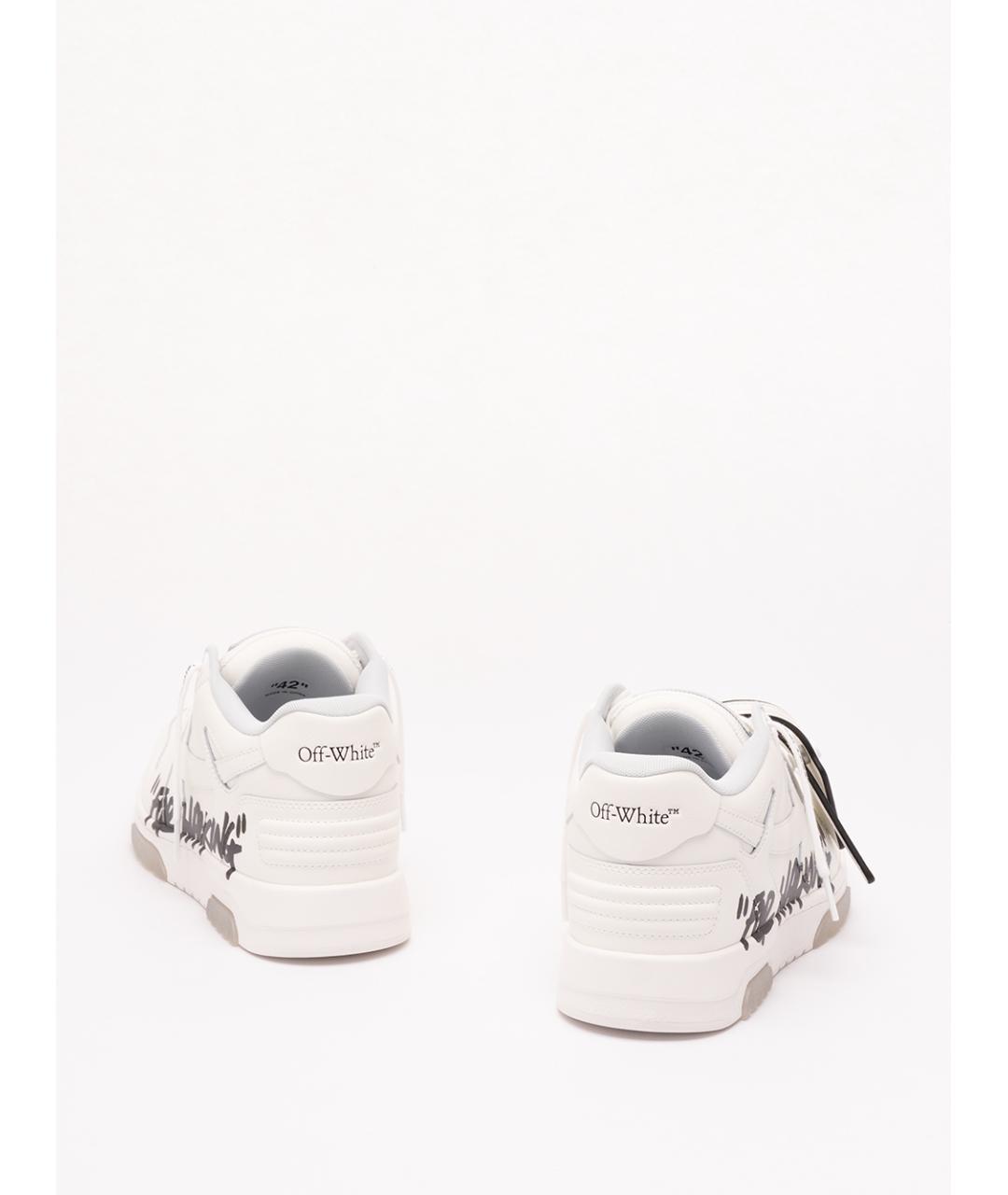 OFF-WHITE Белые кожаные низкие кроссовки / кеды, фото 3