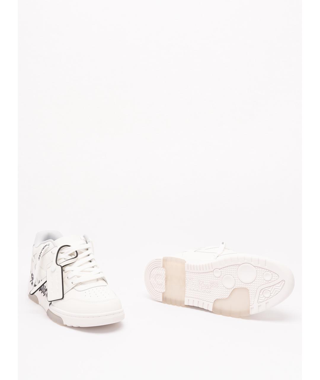 OFF-WHITE Белые кожаные низкие кроссовки / кеды, фото 4