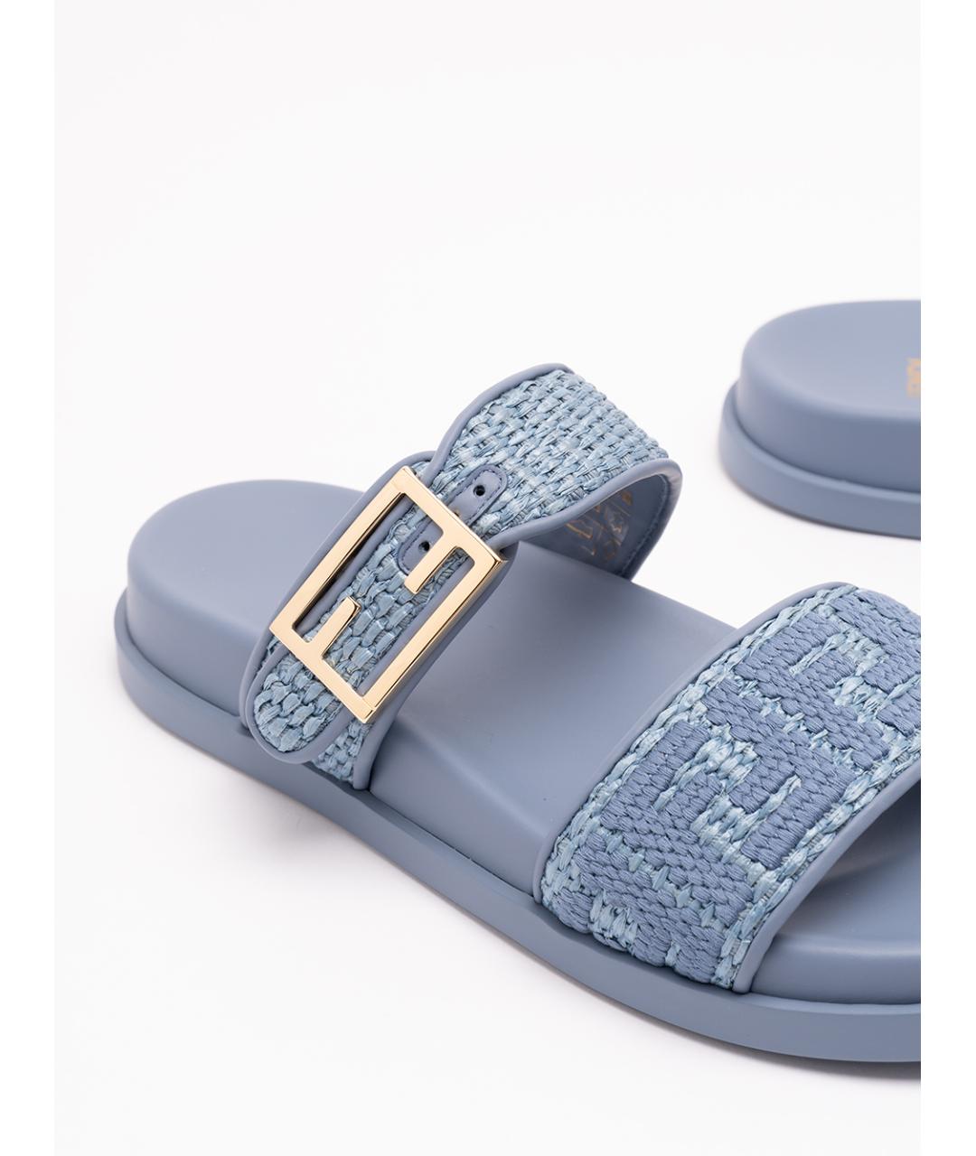 FENDI Синие синтетические сандалии, фото 5