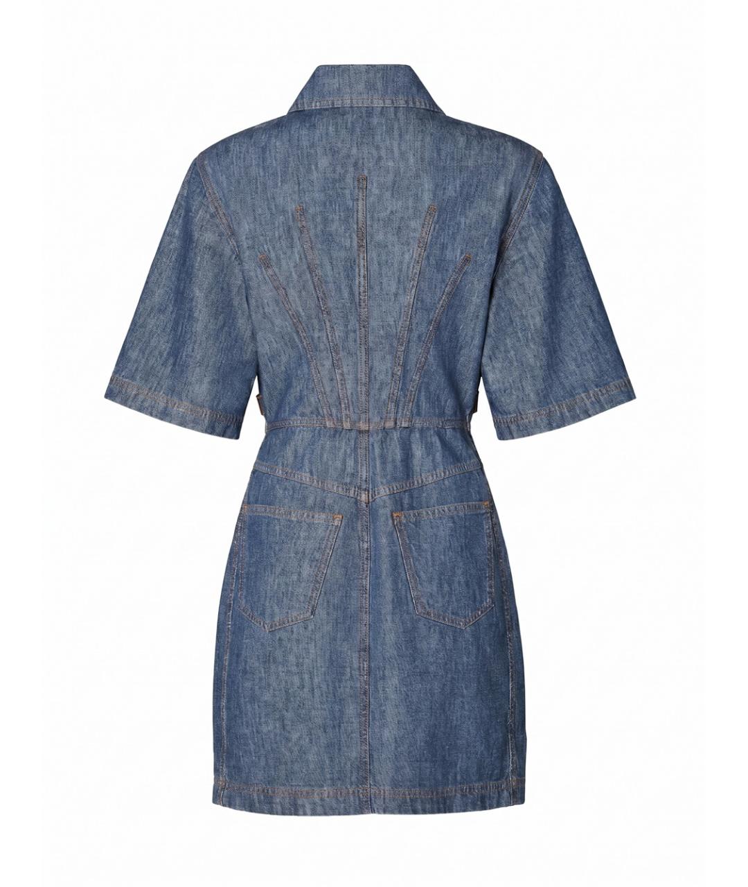 FENDI Синее хлопковое повседневное платье, фото 2