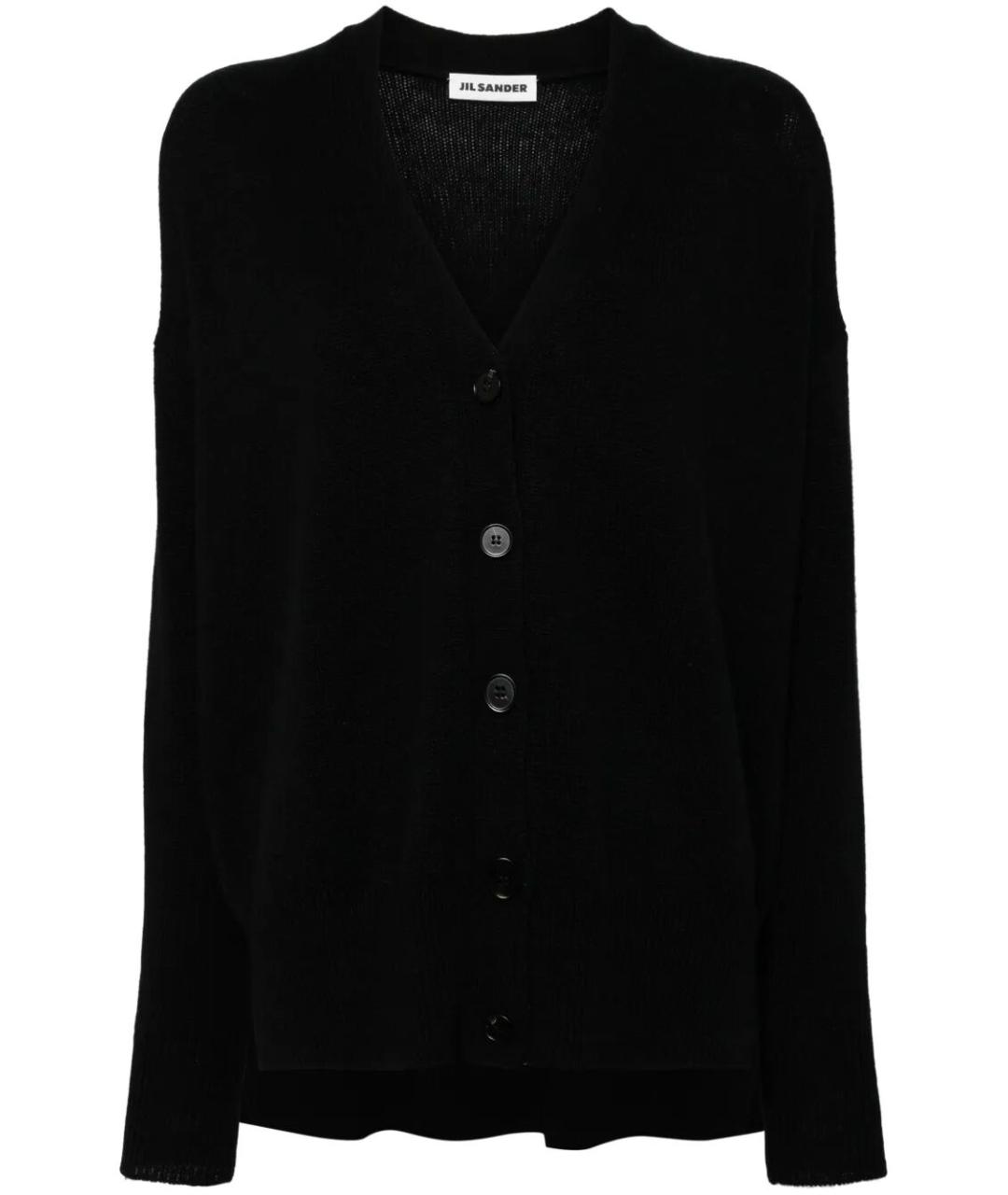JIL SANDER Черный кашемировый кардиган, фото 1