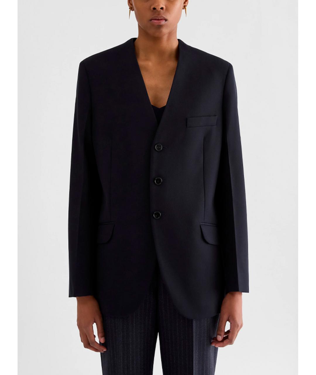 JIL SANDER Черный шерстяной жакет/пиджак, фото 3