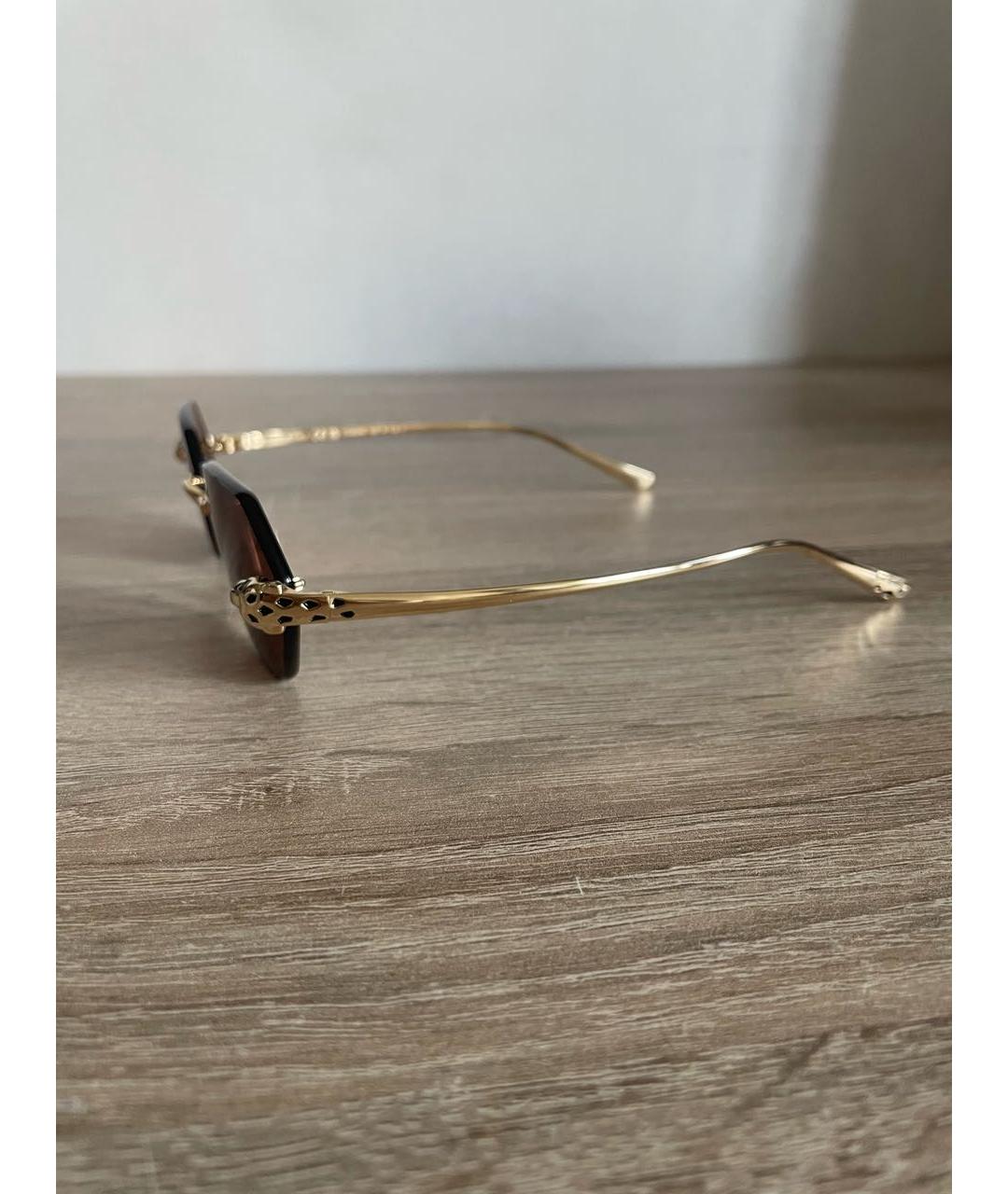 CARTIER Золотые металлические солнцезащитные очки, фото 4