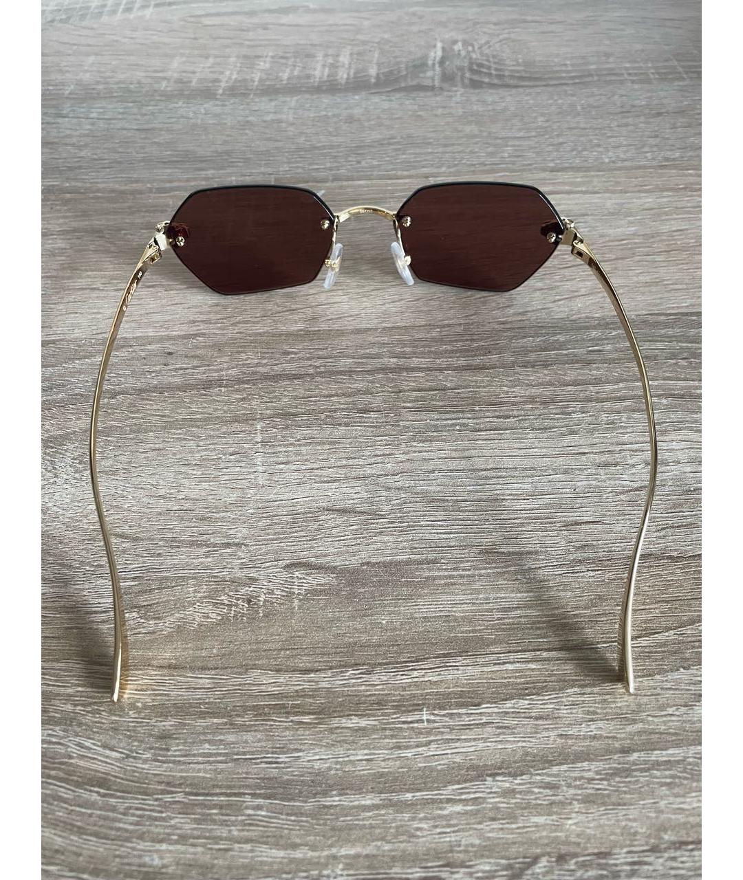 CARTIER Золотые металлические солнцезащитные очки, фото 5