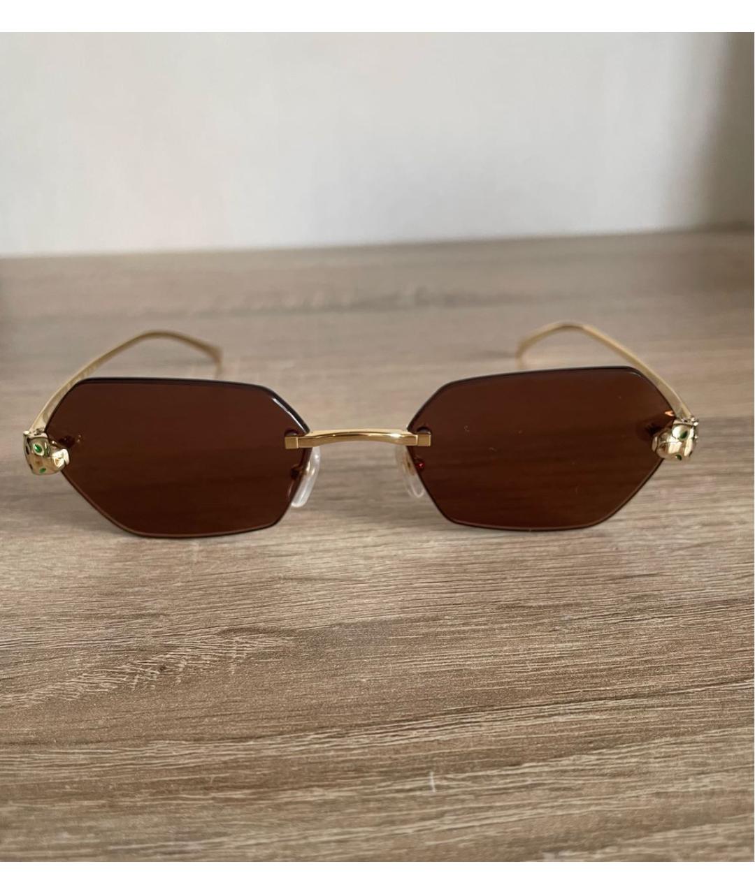 CARTIER Золотые металлические солнцезащитные очки, фото 3