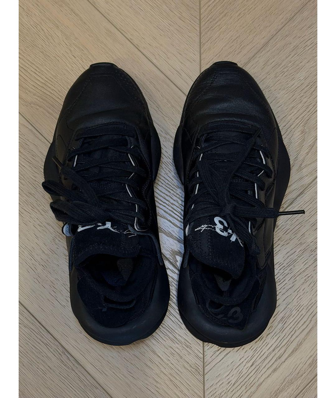 Y-3 Черные кожаные кроссовки, фото 3