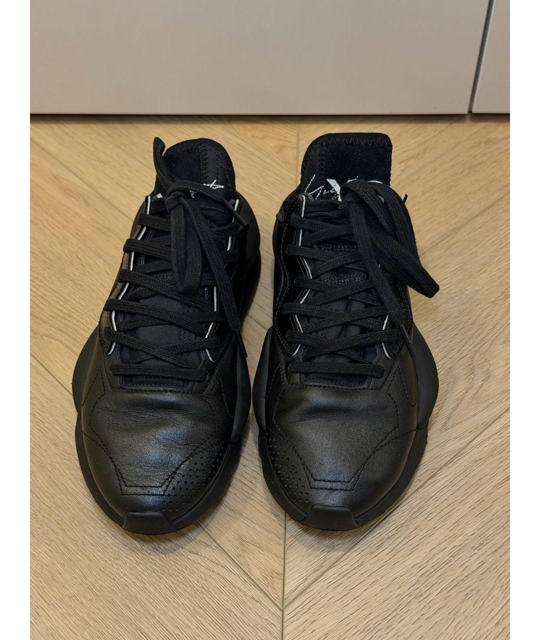 Y-3 Черные кожаные кроссовки, фото 2