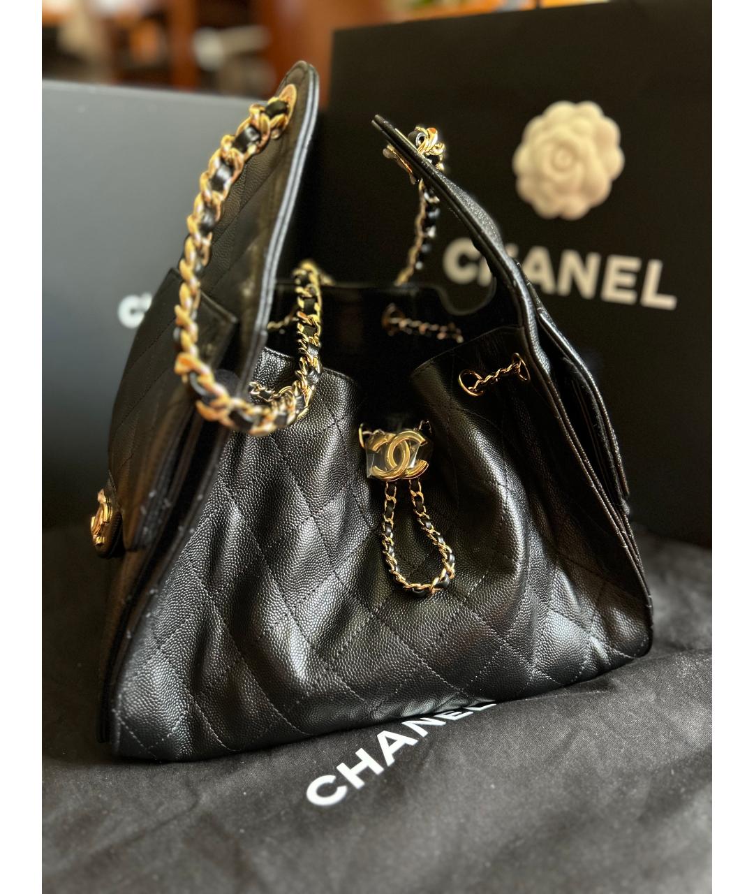 CHANEL Черная кожаная сумка через плечо, фото 2