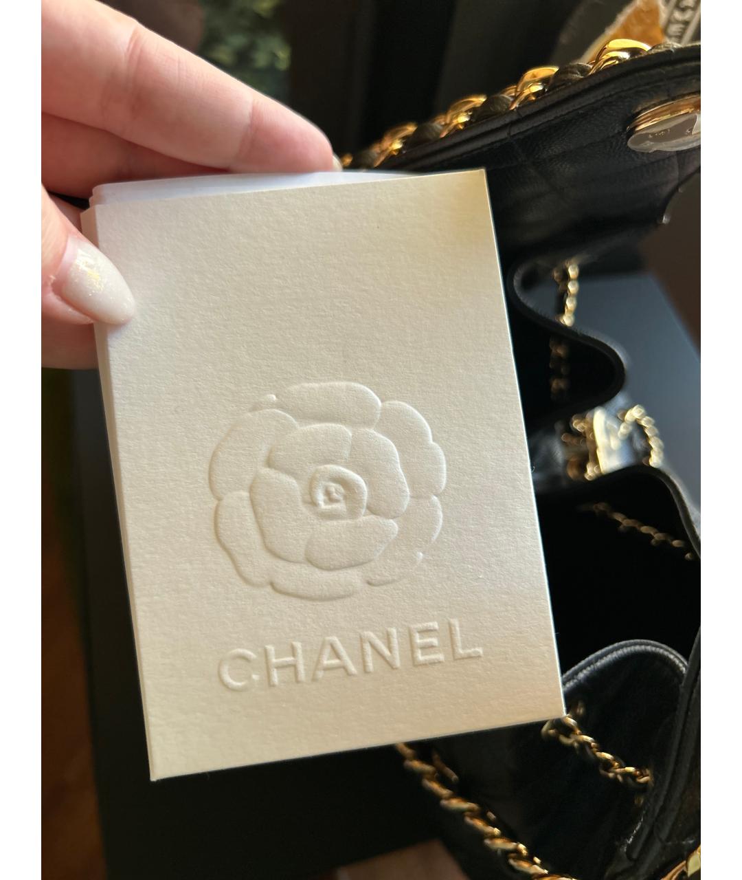 CHANEL Черная кожаная сумка через плечо, фото 6