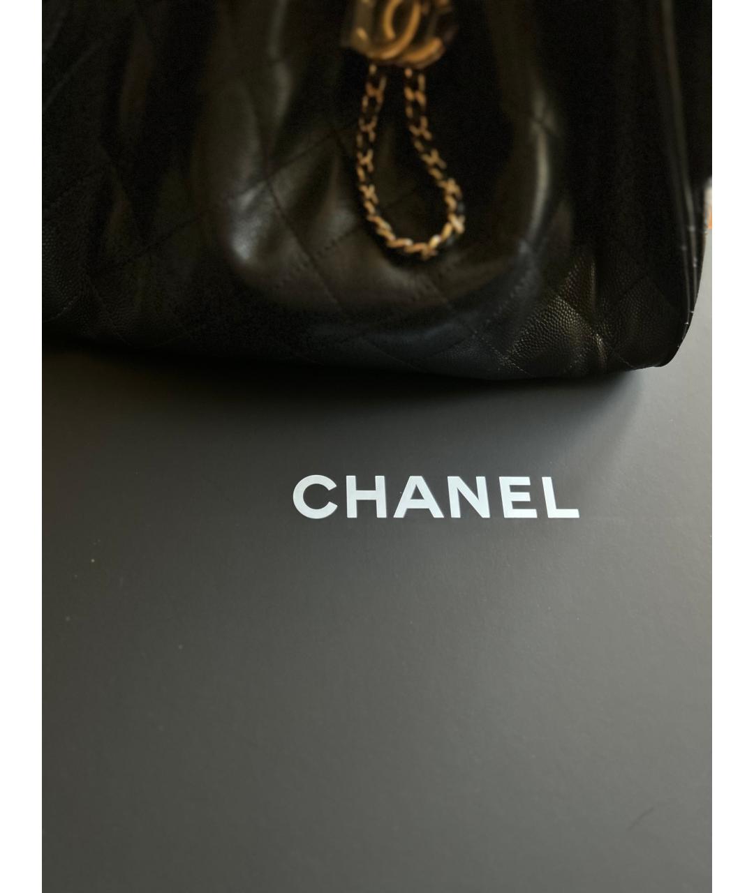 CHANEL Черная кожаная сумка через плечо, фото 8